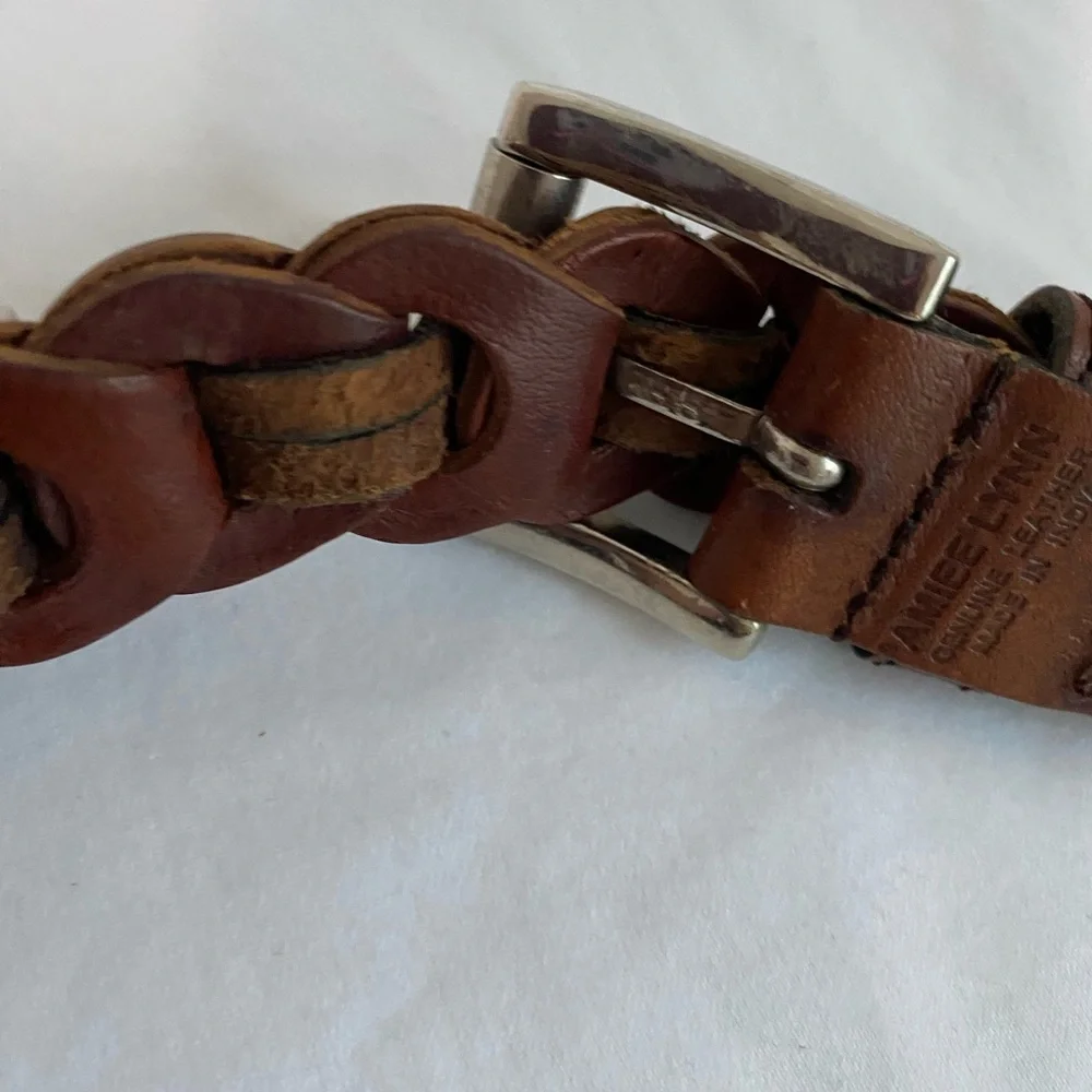 AIMEE LYNN Vintage Brown Women’s Leather Belt Leather Horseshoe bit Belt Sz M